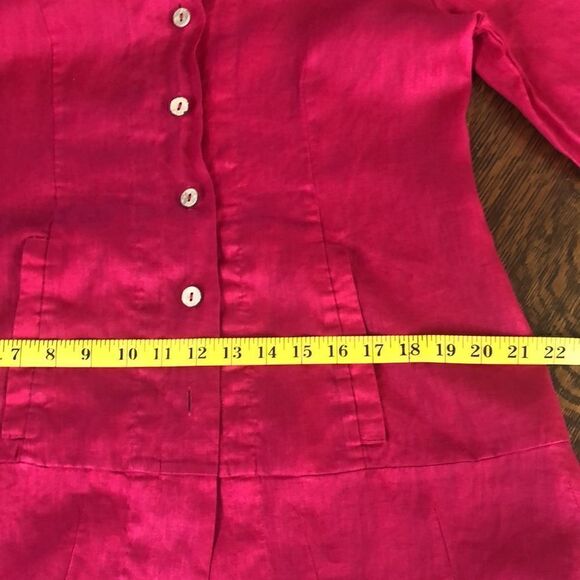 Soft Surroundings raspberry pink linen tunic top - Picture 11 of 13